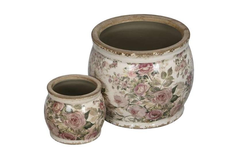 Набор из 2-х кашпо "Английские розы" бочонки