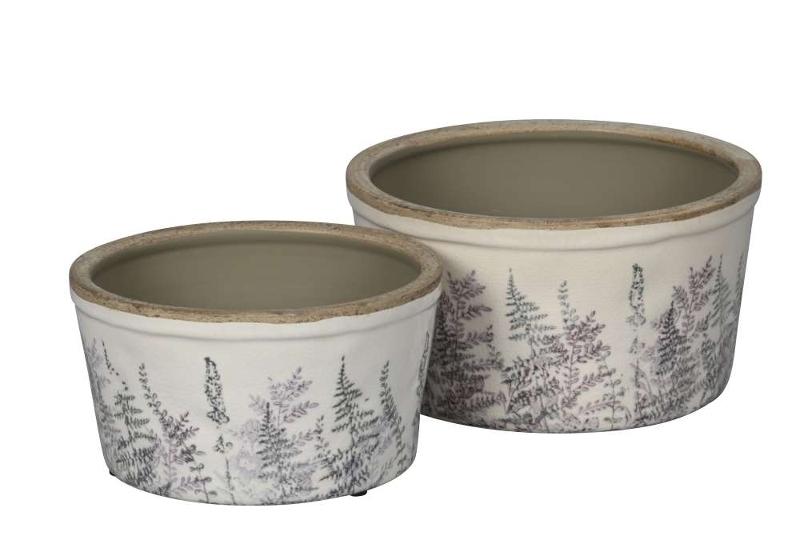 Набор из 2-х круглых кашпо "Папоротник"