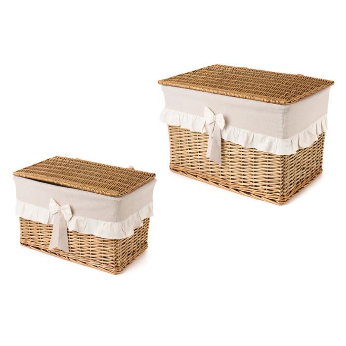 Набор из 2-х корзин "Льняной бант" сундучки