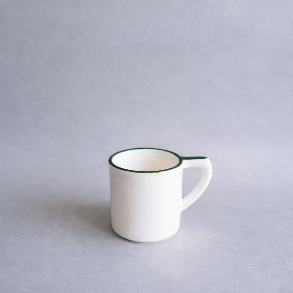 Кружка «Классика» с тёмно-зеленым кантом