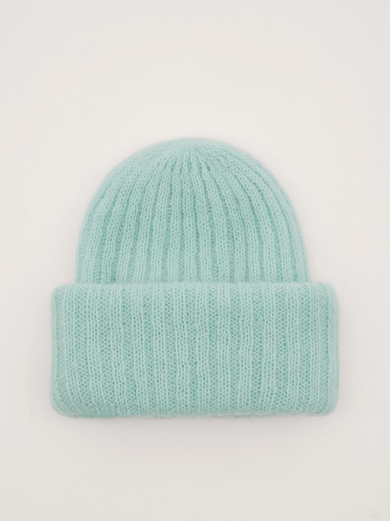 Объемная шапка бирюзового цвета