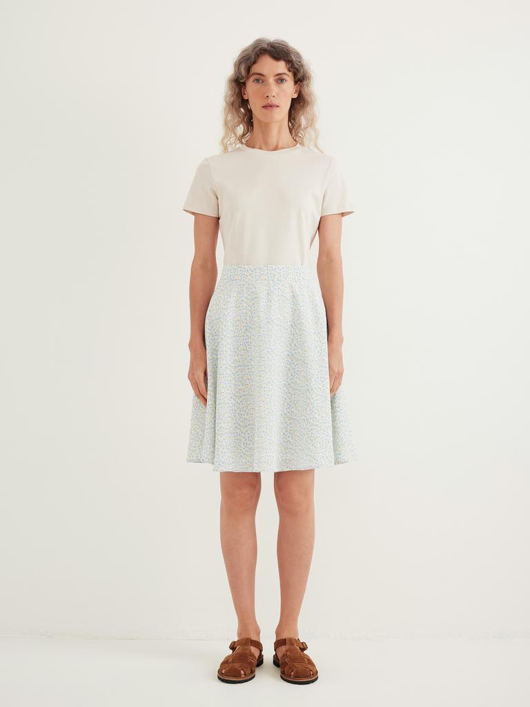 Юбка полусолнце молочного цвета