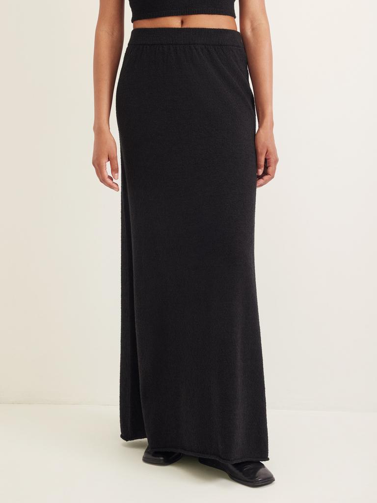 Юбка из текстурированного хлопка черного цвета