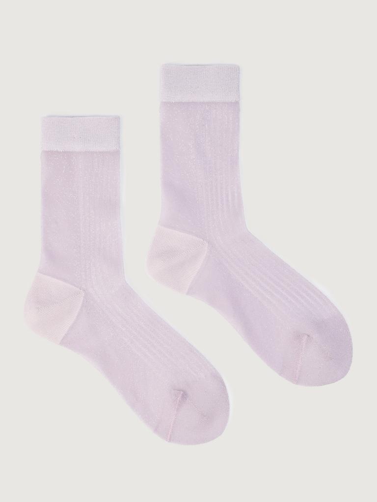 Носки с люрексом розового цвета