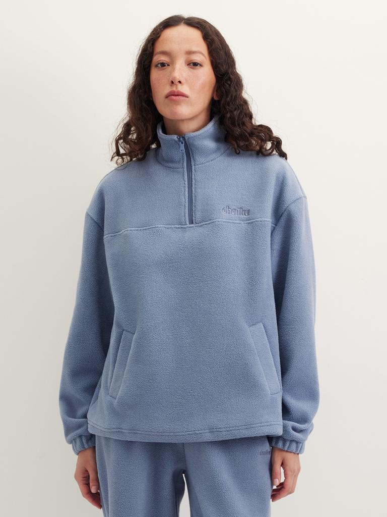 Анорак флисовый голубого цвета