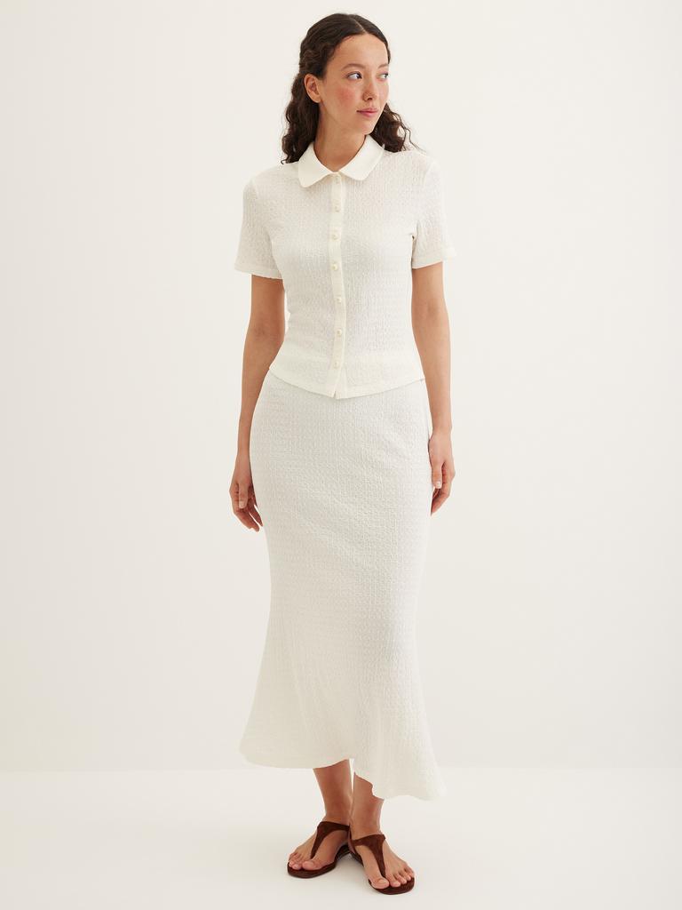 Юбка годе из фактурного трикотажа