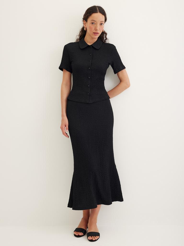 Юбка годе из фактурного трикотажа