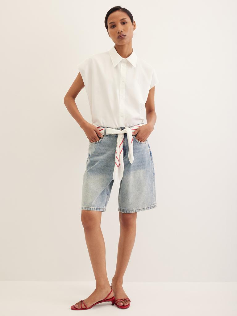 Шорты багги голубого цвета