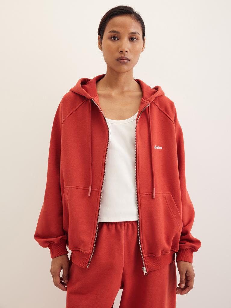Худи на молнии «Chaika» красного цвета