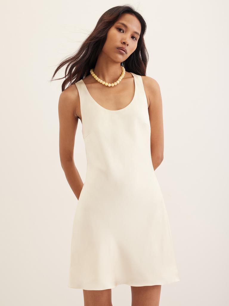 Молочное платье мини