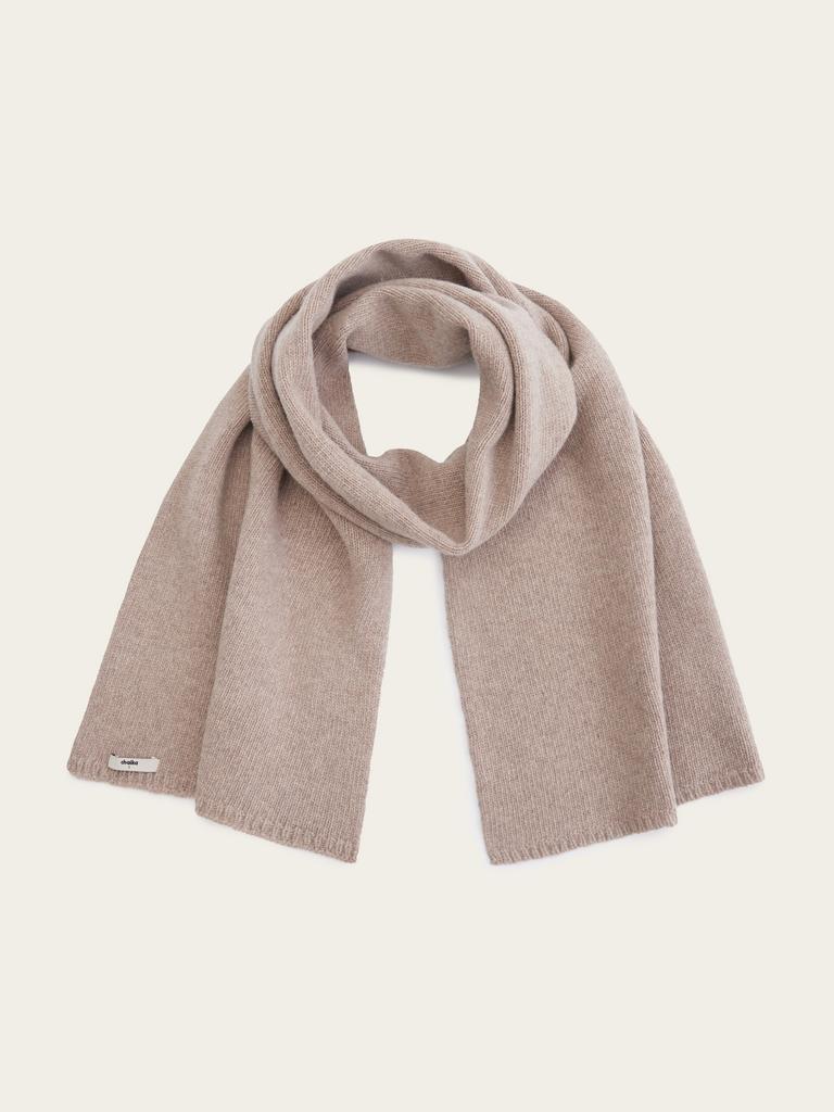 Шарф из шерсти мериноса и кашемира коричневого цвета