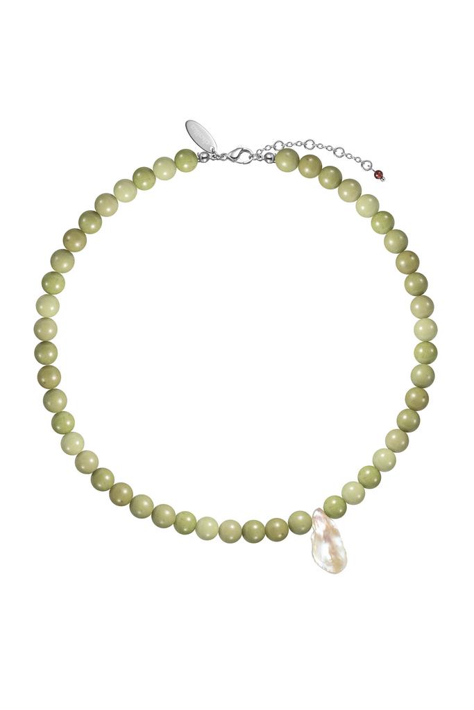 Бусы-горошины со вставкой из жемчуга