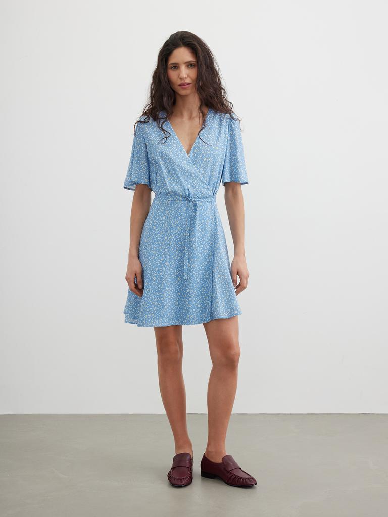 Платье мини в цветочек