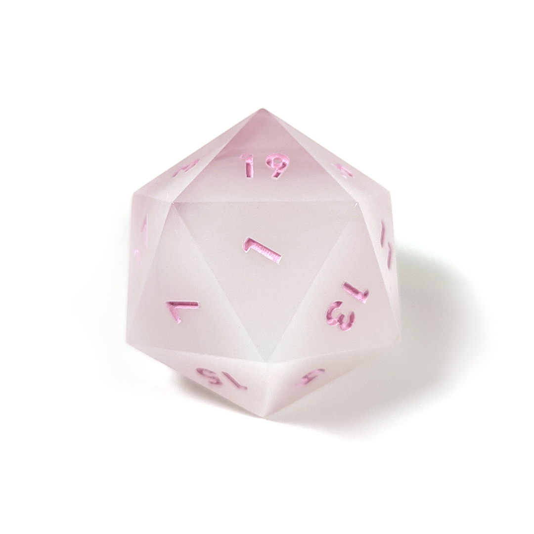 Большой D20 "Розовый кварц"