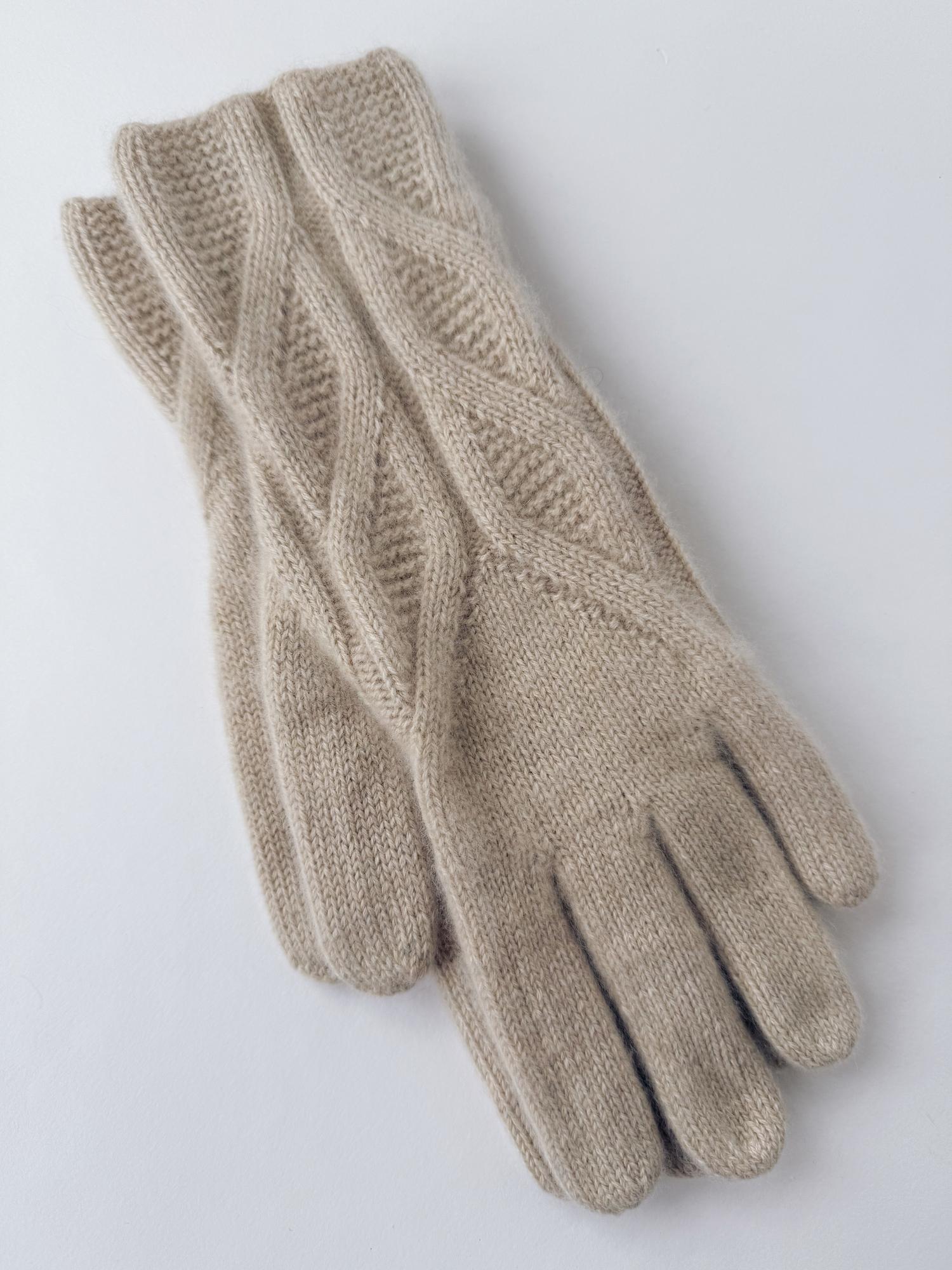 Вязаные перчатки из кашемира М