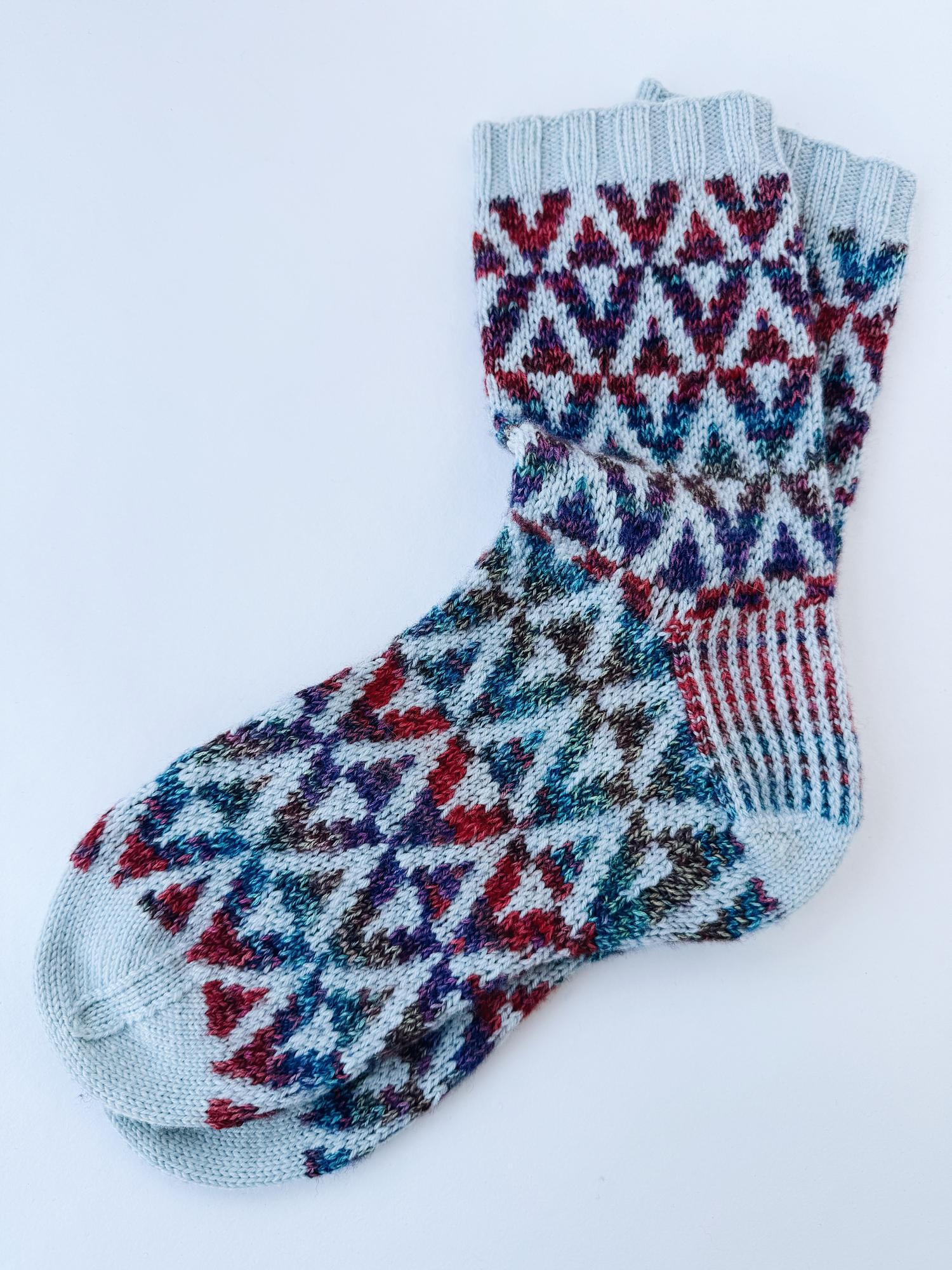 Вязаные носки женские жаккард 39-40