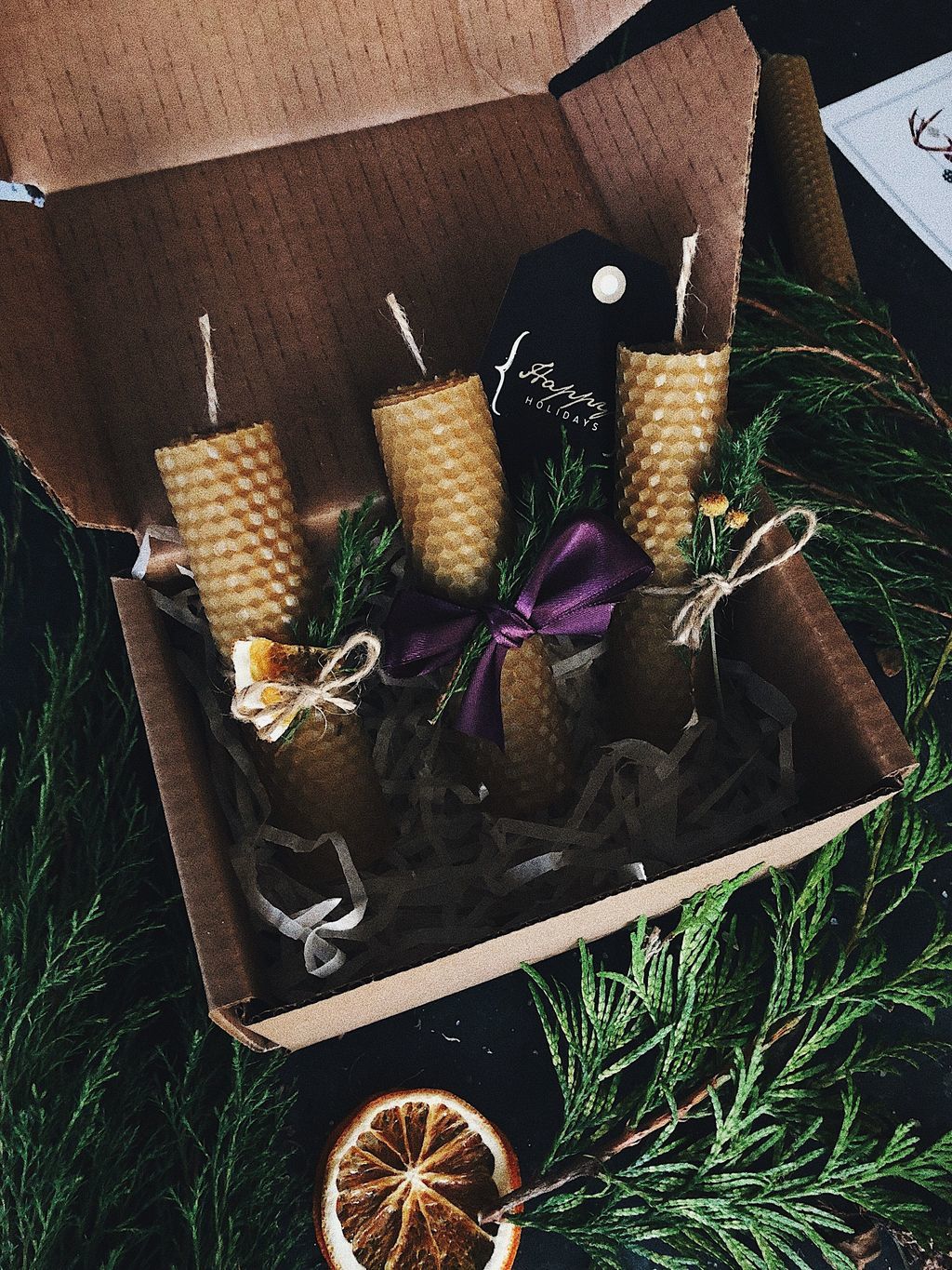 Набор медово-хвойных свечей