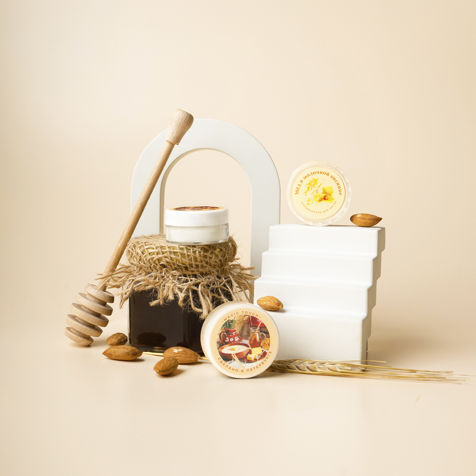 Мёд в молочной овсянке