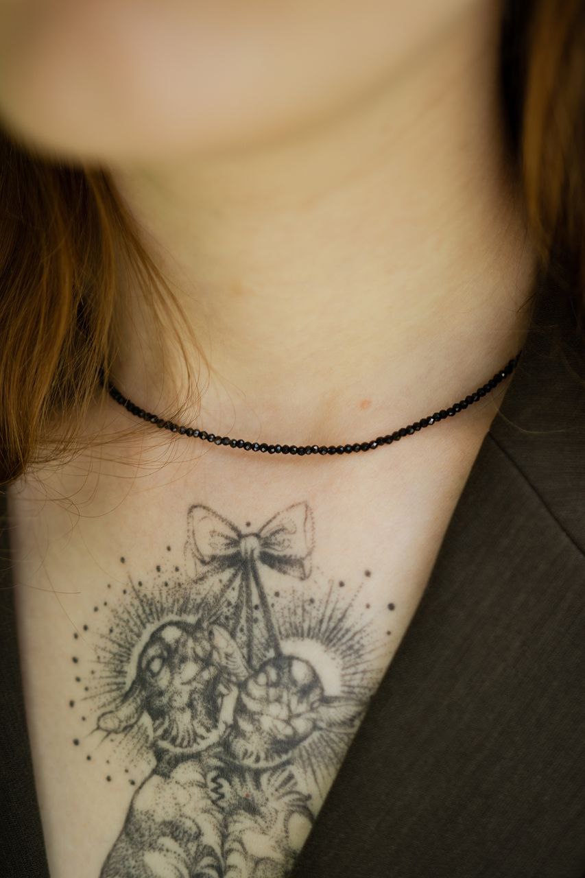 Чокер-браслет "Блики луны" с бронзовой застежкой