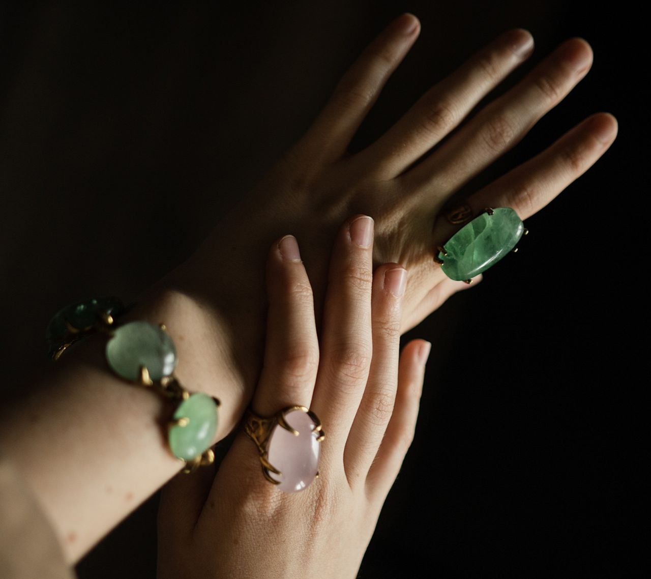 Кольцо "Сокровище" с флюоритом