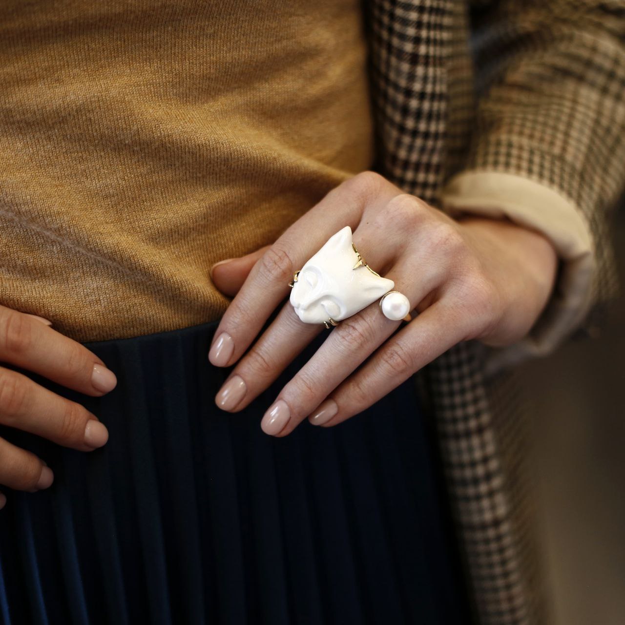 Кольцо "Кошка" среднее