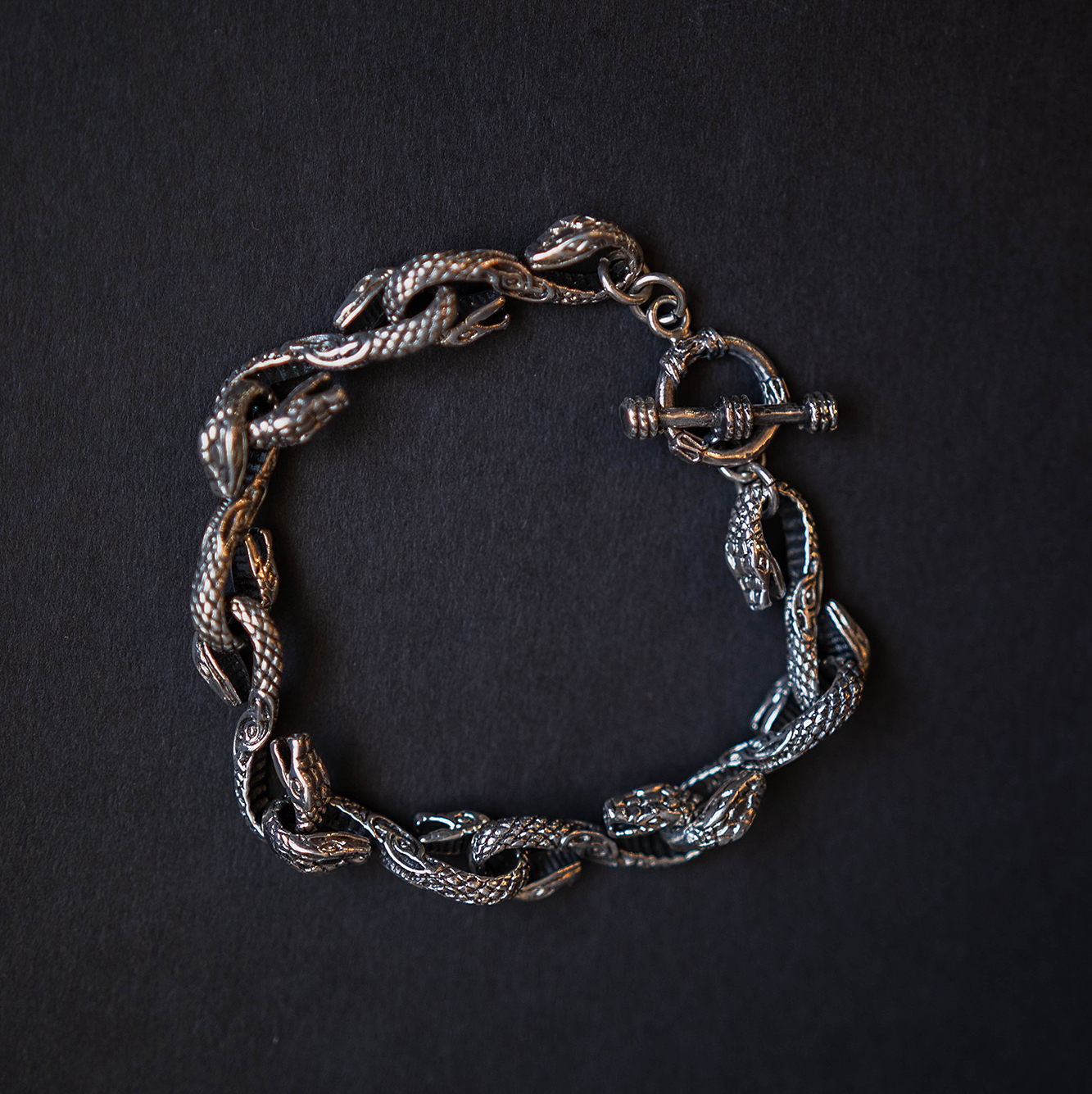 Браслет со змеями в мельхиоре