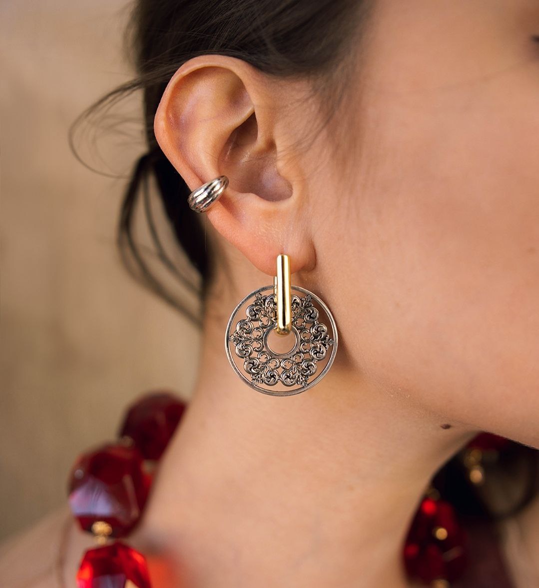 Серьги "Посолонь" в мельхиоре