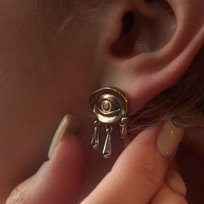 Серьги "Око" в ювелирной бронзе