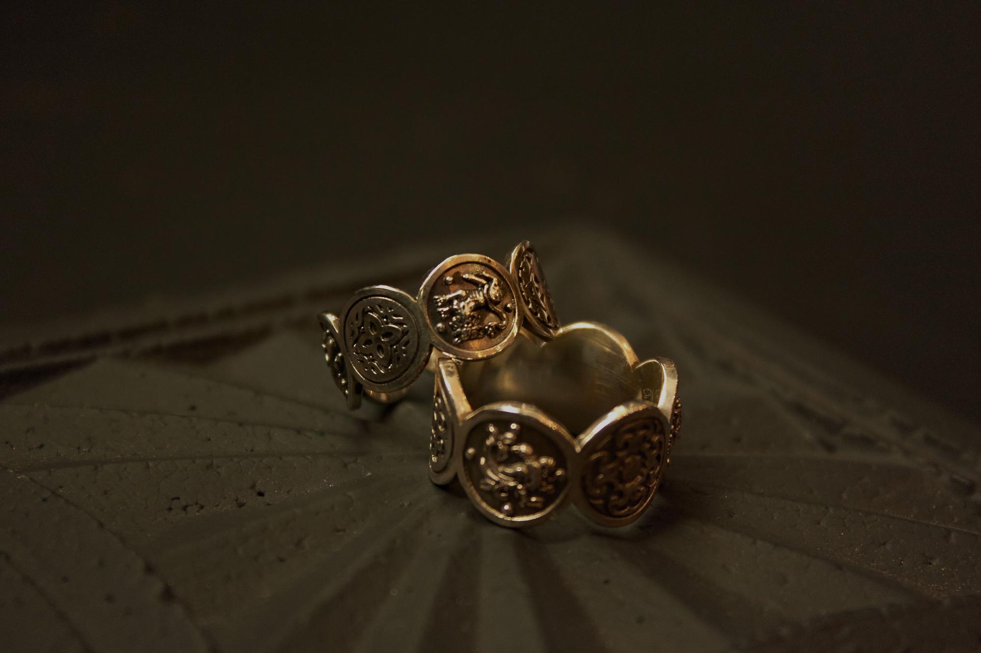 Кольцо-монетки "Бестии" в мельхиоре