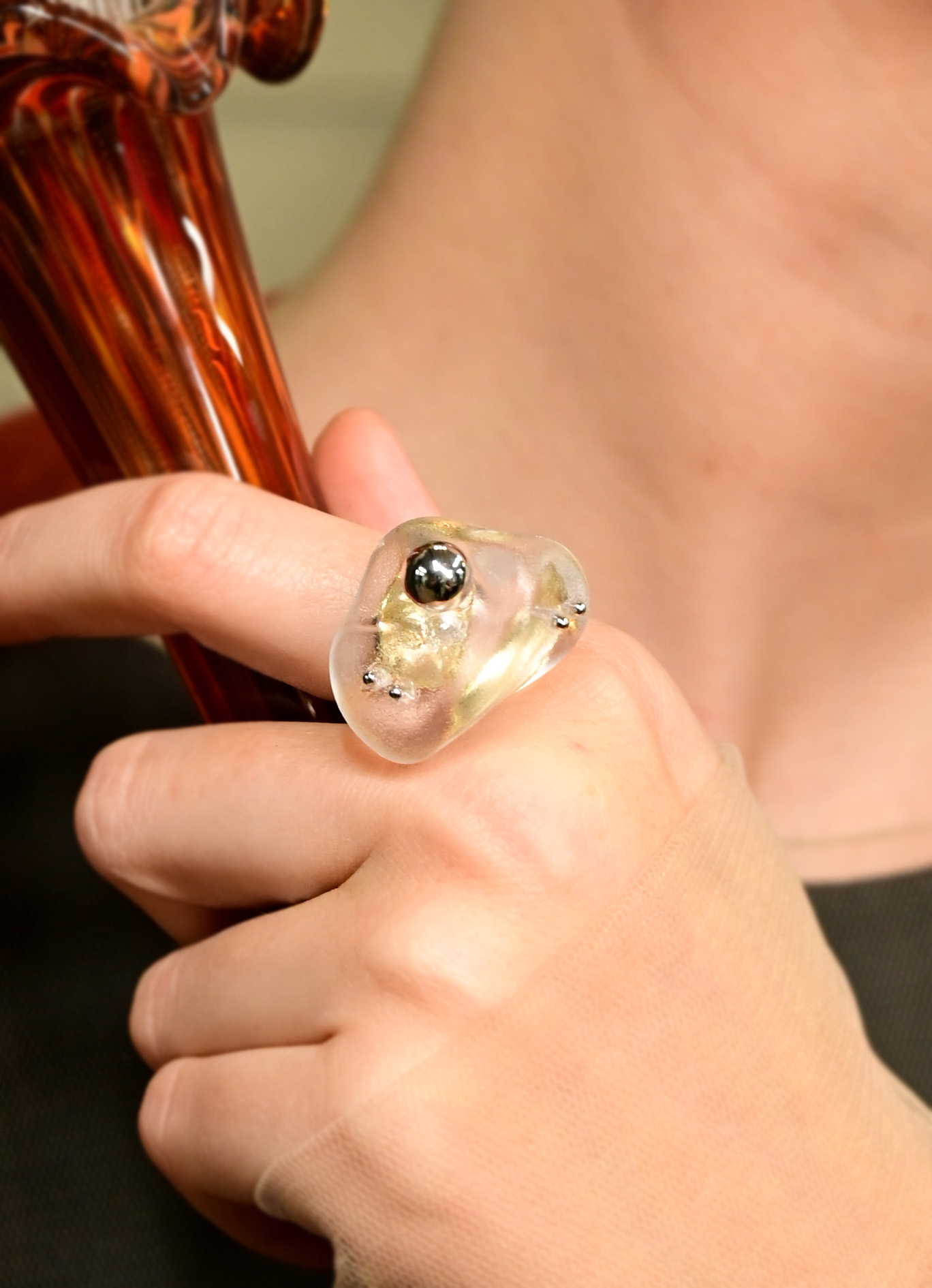 Кольцо "Льдинка в бокале"