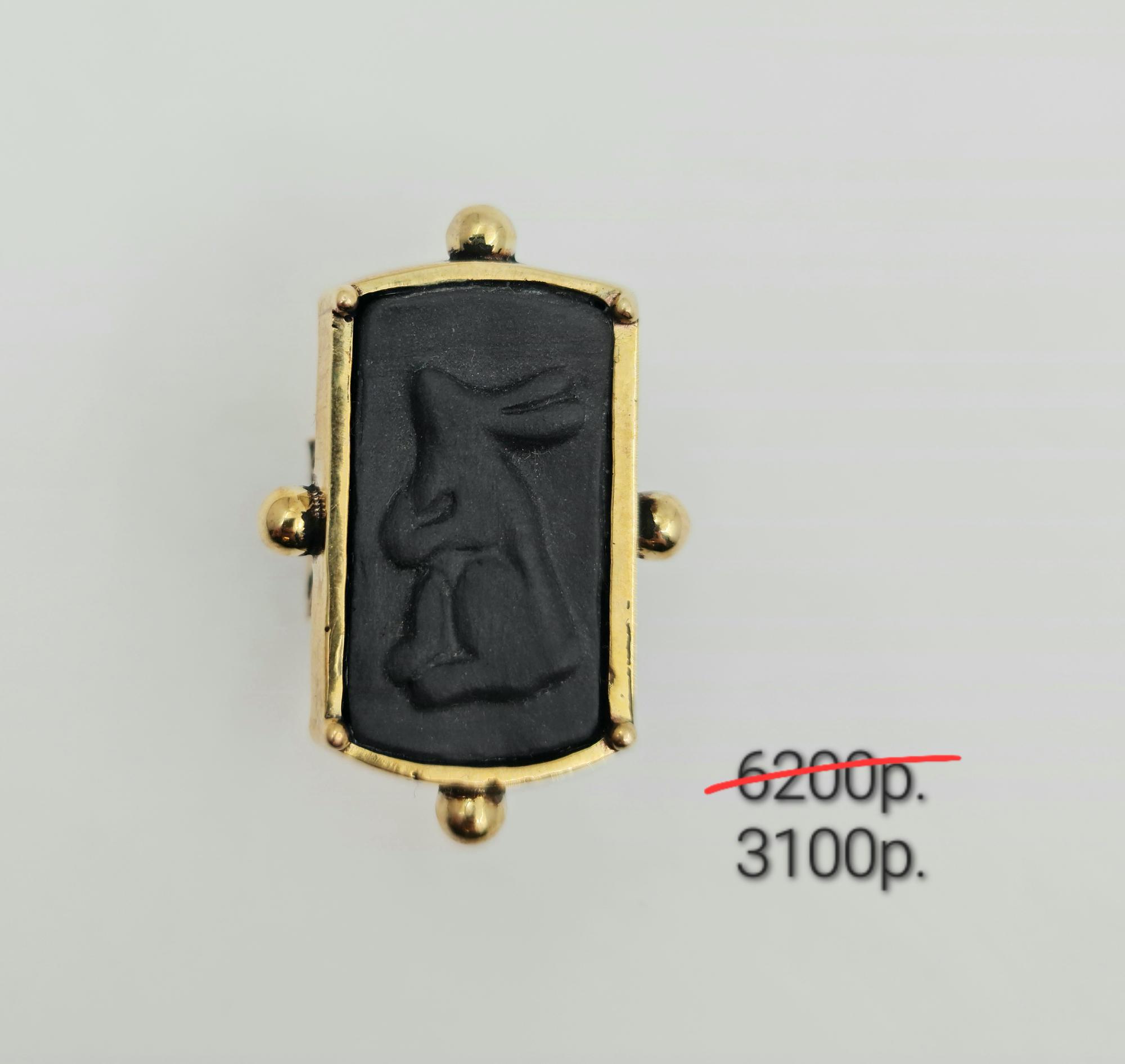 Кольцо с рельефом кролика -50%