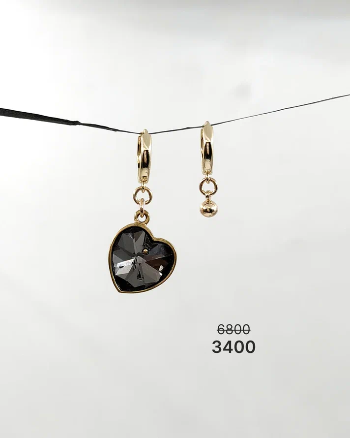 Ассиметричные серьги "Сердце" -50%