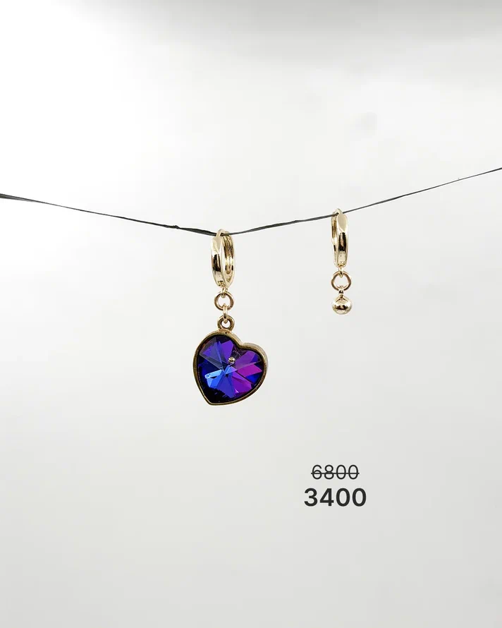 Ассиметричные серьги "Сердце" -50%