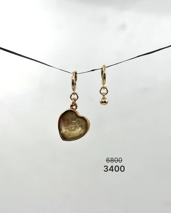 Ассиметричные серьги "Сердце" -50%