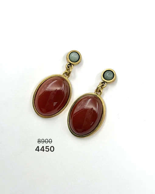 Серьги "Сердолик" в бронзе -50%