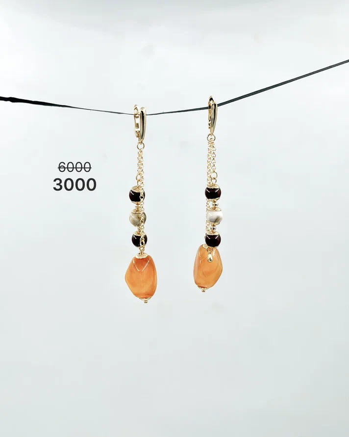 Серьги "Облепиха" с агатом -50%