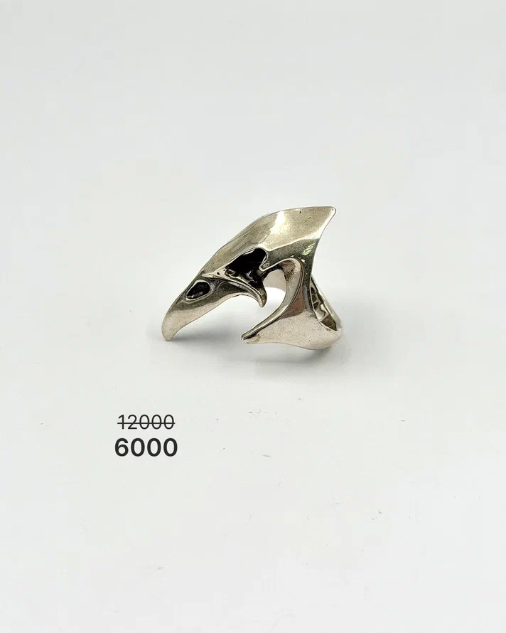 Кольцо "Ворон" в мельхиоре -50%