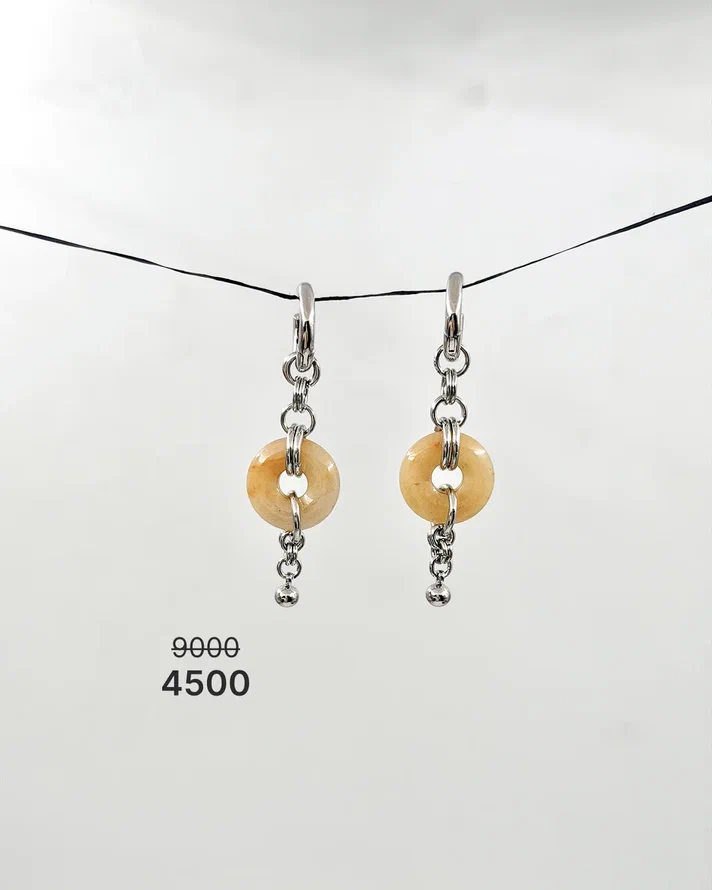 Серьги "Орбита" с агатом -50%