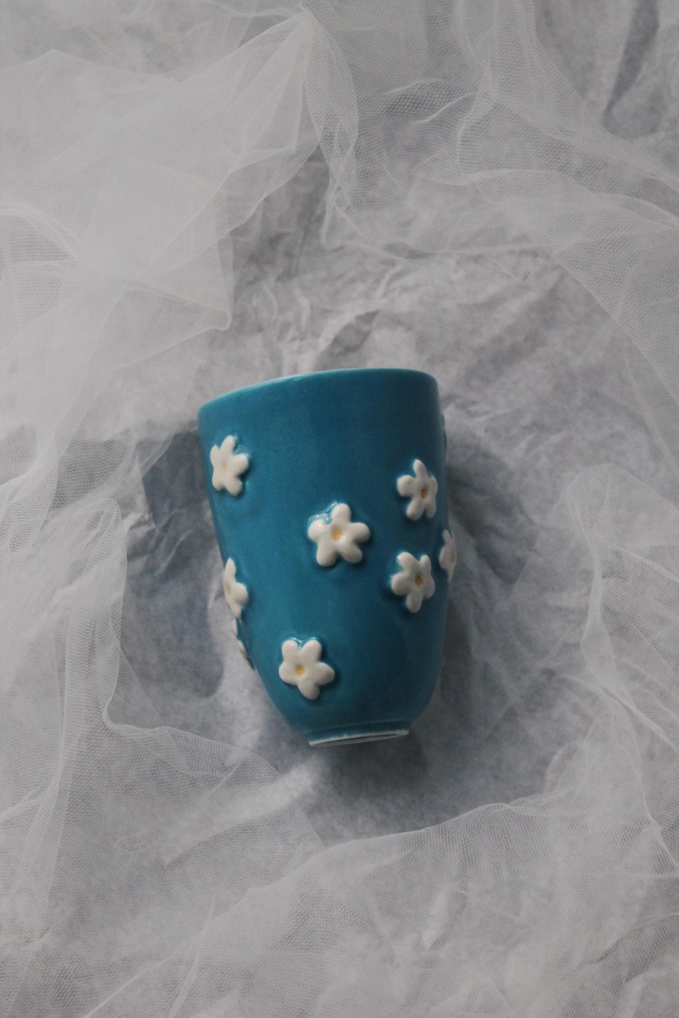 Стакан РОМАШКИ голубой