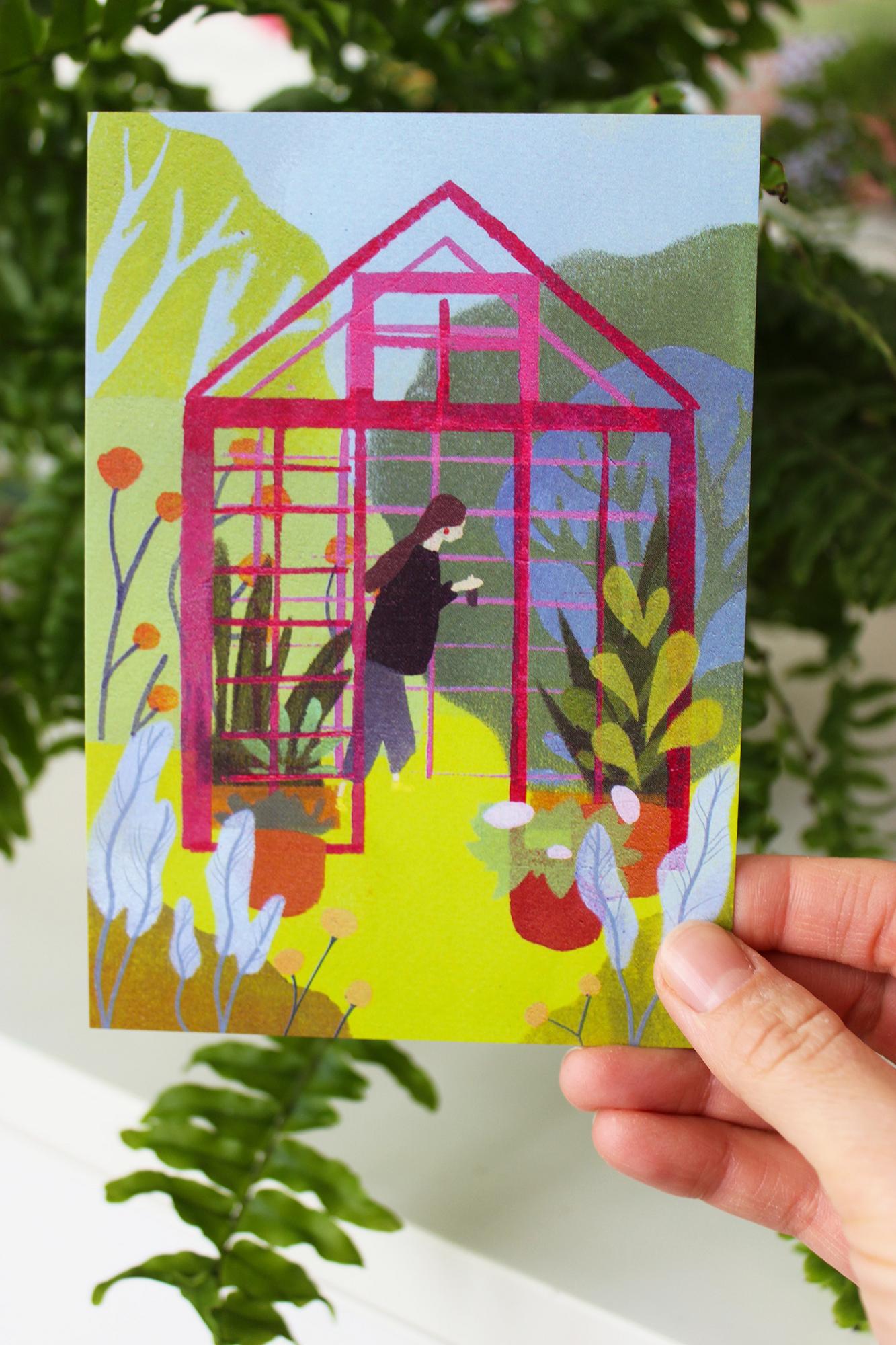 Открытка "Розовая теплица"