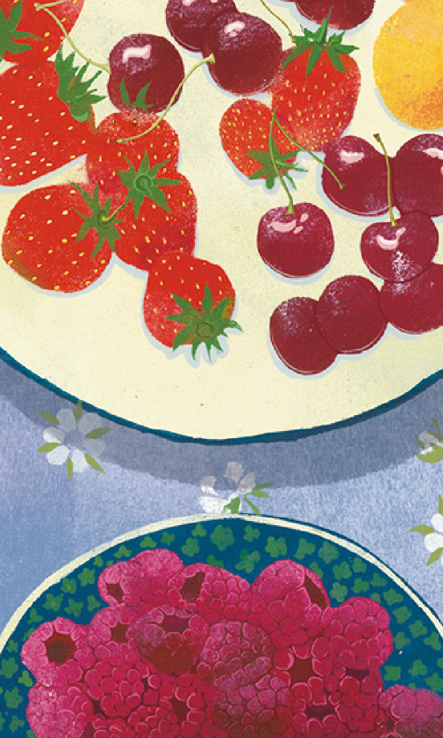 Открытка "Ягодные тарелки"