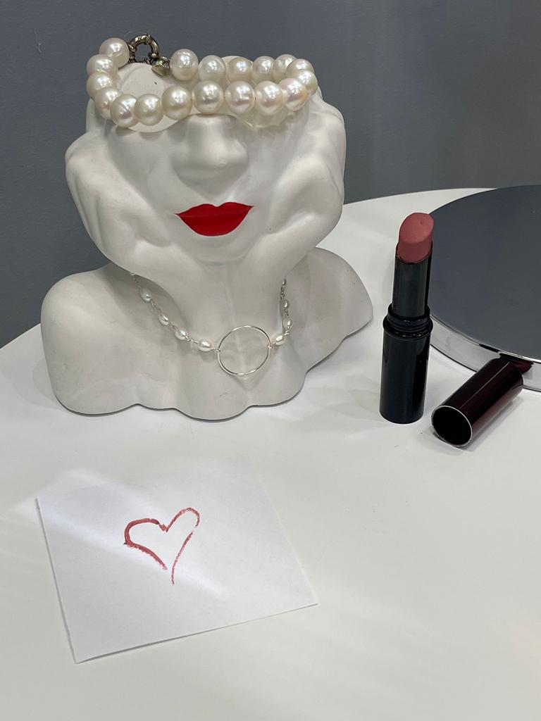 Браслет с крупными бусинами белого жемчуга и цирконом (Ag 925)