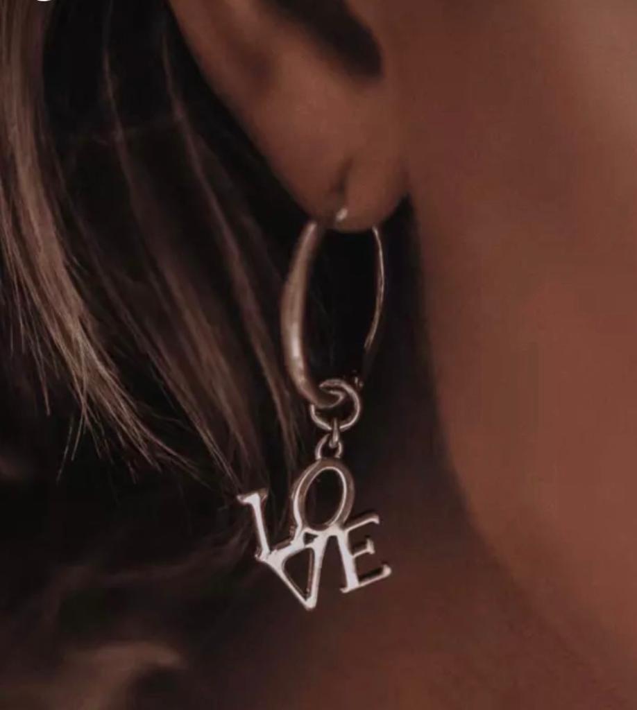 Подвеска на серьгу Love с позолотой (Ag 925)