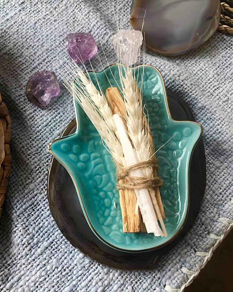 Подставка для благовоний "Бирюзовая Хамса"