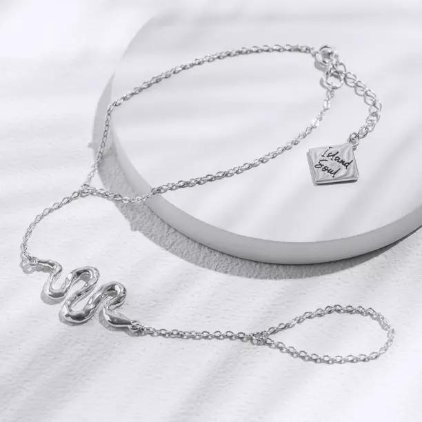 Слейв-браслет со змеей (Ag 925)