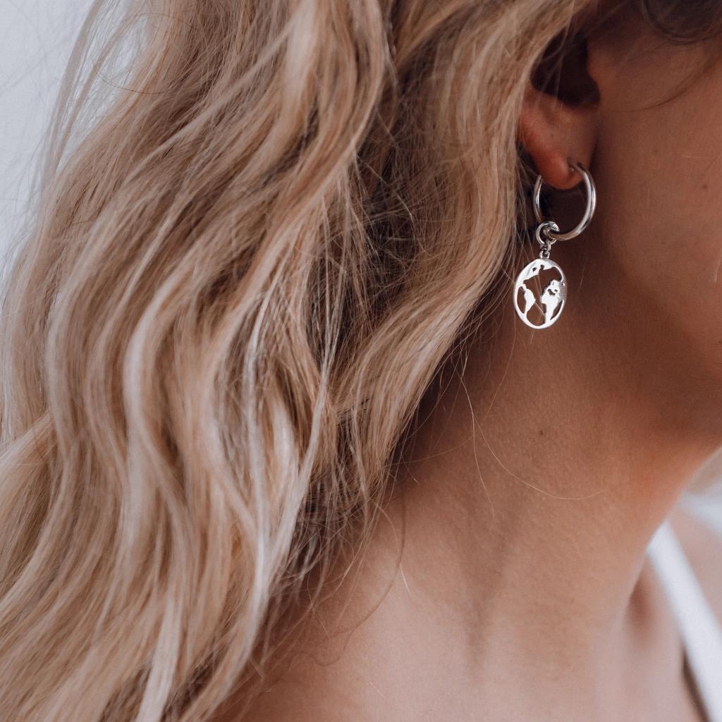 Подвеска на серьгу Глобус (Ag 925)