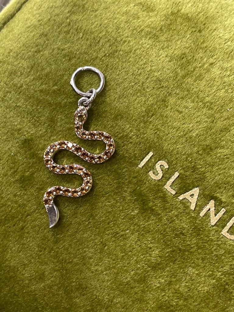 Подвеска на серьгу Змея с цитрином (Ag 925)