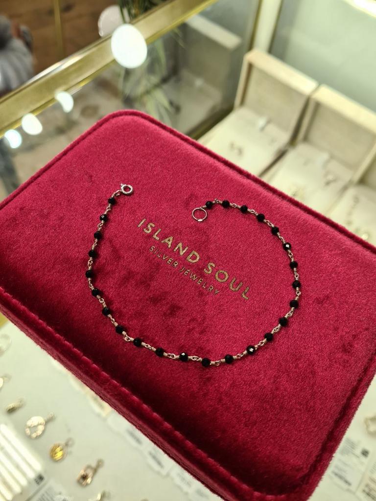 Цепочка на карабин Оникс (20см) (Ag 925)