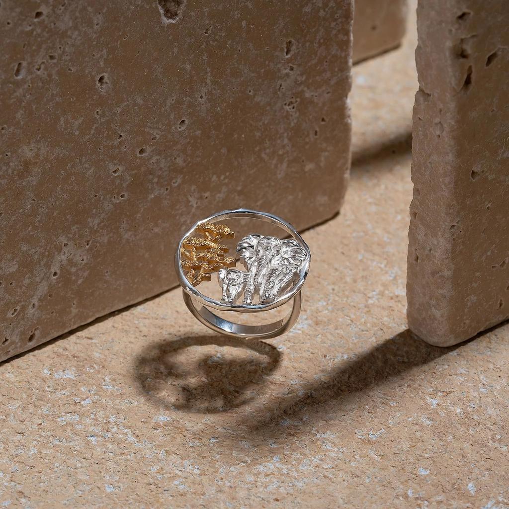 Кольцо-сфера "Elephants" (Ag 925)