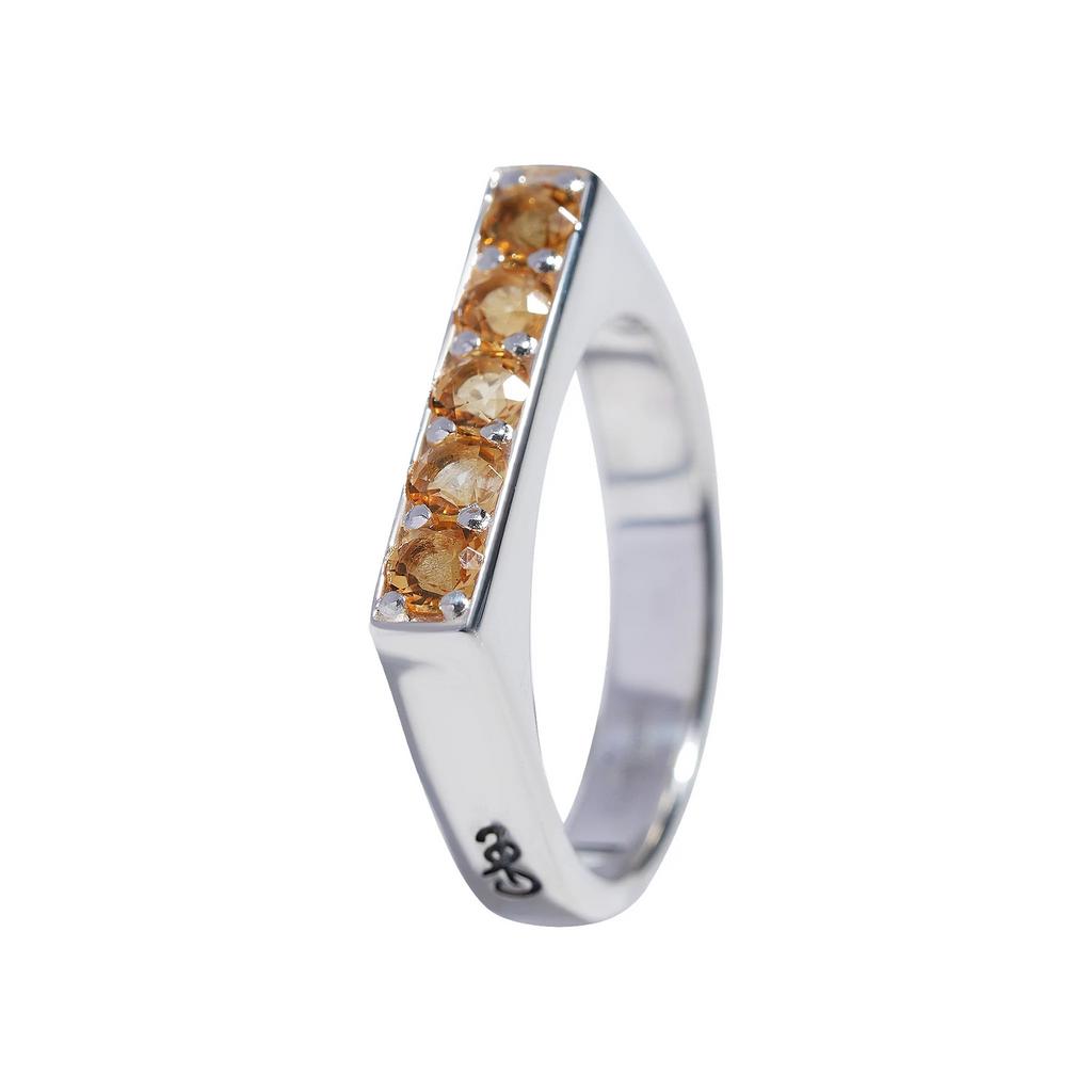 Кольцо "Сияй" с цитрином (Ag 925)